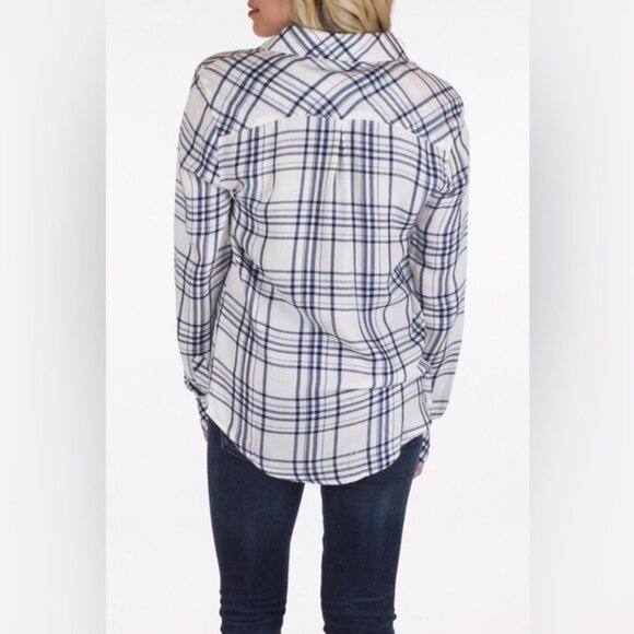 Anthropologie Ash and Ember Button Down Shirt Plaid Flannel Size XS - Picture 15 of 15